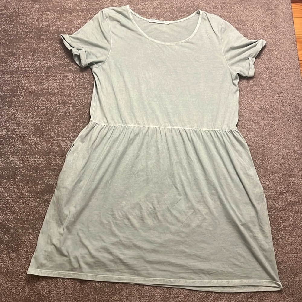Peruvian Connection Pima Cotton Aqua Blue Dress Size M